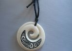 Maori Handmade Carved White Pendant Necklace designer On Trend Surfer Jewellery
