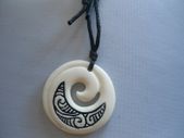 Maori Handmade Carved White Pendant Necklace designer On Trend Surfer Jewellery