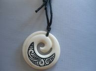 main image for ad Maori Handmade Carved White Pendant Necklace designer On Trend Surfer Jewellery