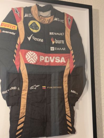 Pastor Maldonado Framed F1 Race Suit