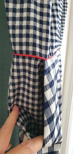 PRECIS navy white red shift dress with pockets Sz 10 UK