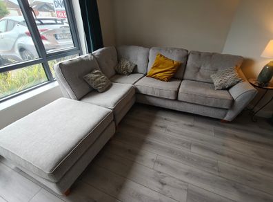 EZ Living Aria Medium L-Shaped Sofa - Brooklyn Silver