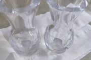 Set of 2 Beautiful Vintage Irish Signed Peter O'Farrell crystal artist Clear Crystal Bud Vase.