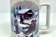 Vintage Mug / Cup Winter Scene