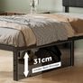 Single Bed Frame 3ft with Upholstered Headboard, 36 cm High, Heavy Duty Metal Bed Frame Single with Steel Slats, Ample Storage Underbed, Easy Assembly, Noise Free, Black Image 5