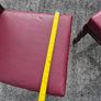 Victorian dining chairs crafted from oak with red leather upholstered seats Image 9