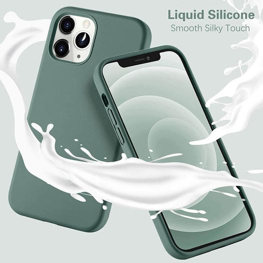 Liquid Silicone Case For iPhone 12 Pro Max Luxury Thin Soft Phone Cover New Green - FHT2IP12PMLK
