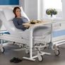Overbed Bedside Table with Wheels 67-91cm Adjustable Height Laptop Side Table for Bed & Sofa,Hospital Bed End Table Large Standing Desk for Home Office Bedroom Living Room, White+Maple Image 8