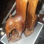 a pair of vintage wooden elephant bookends Image 3