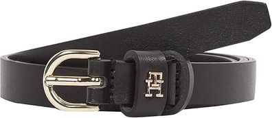 Tommy Hilfiger Women's Leather Belt, Black Essential Effortless, Adjustable, Size 85 / S