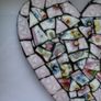 Handmade framed Heart in Pique Assiette Mosaic Image 3