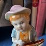 Vintage ceramic figurine of a young Boy Playing a Mandolin Image 7