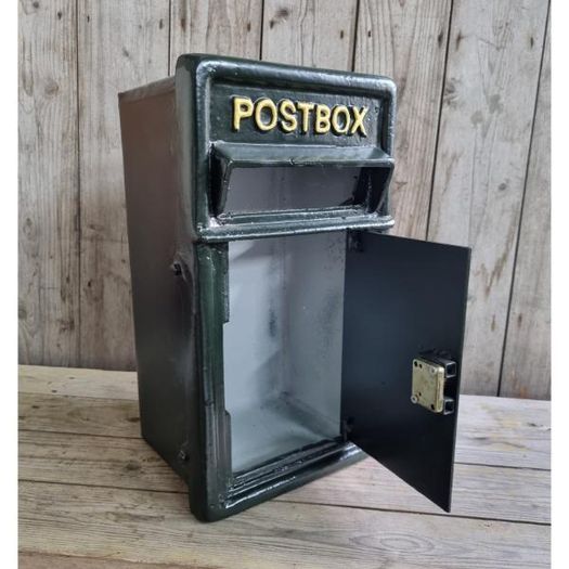 Post Box Small Cast Iron Dark Green Insert CH R MB10 G