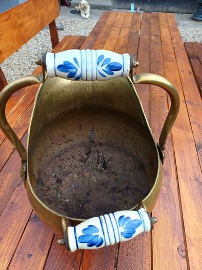 Large Brass Vintage Coal Scuttle