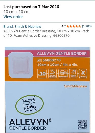 ALLEVYN Gentle Border - 10 pack of Bandages