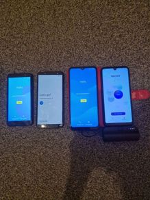 Job Lot of 4 Smartphones - ALL WORKING (samsung, TCL, Huawei, Alcatel) - Damaged/Cracked