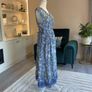 Ladies Cornflower Blue Paisley Printed Lace insert Midi Dress from Jessica Graaf Image 9