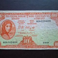 Central Bank of Ireland. Lady Lavery 10 shillings (1959)#2