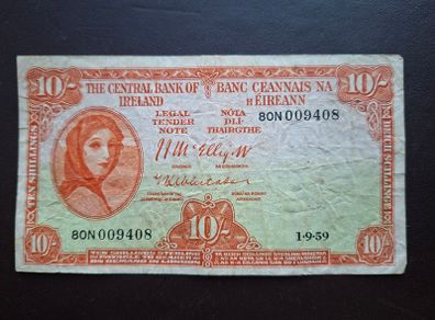 Central Bank of Ireland. Lady Lavery 10 shillings (1959)#2