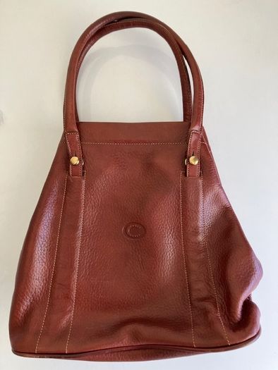 Vintage Chesneau Tan Leather Bucket Bag