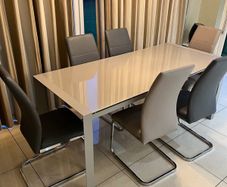 Dining Table & Chairs + Kitchen Island Drop Lights