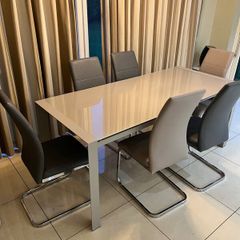 Dining Table & Chairs + Kitchen Island Drop Lights