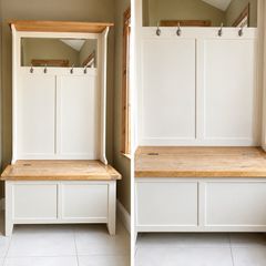 Hall Storage monks Bench with Oak Top solid wood