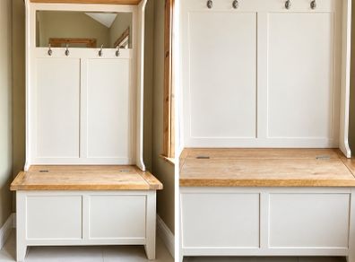 Hall Storage monks Bench with Oak Top solid wood