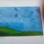 Lovely framed print of landscape and sky signed DD and stamped DDB Image 6