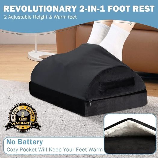 Foot Rest for Under Desk at Work, Adjustable Desk Footrest for Office Chair & Gaming Chair,Ergonomic Footrest Pillow Desks Foot Stool for Home Airplane Car to Relieve Back Knee Pain