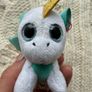 2020 McDonalds Ty Beanie Boos Ali White Unicorn Soft Plush Toy Mini about 3" Used Dirty Please look at the pictures Image 2