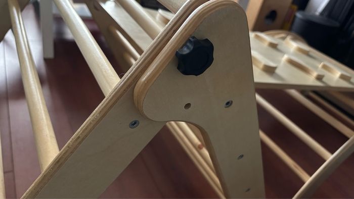 Wooden climbing set