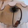 Vintage Large Opaline Glass Pull Down Pendant Light with Wood Handle Image 7