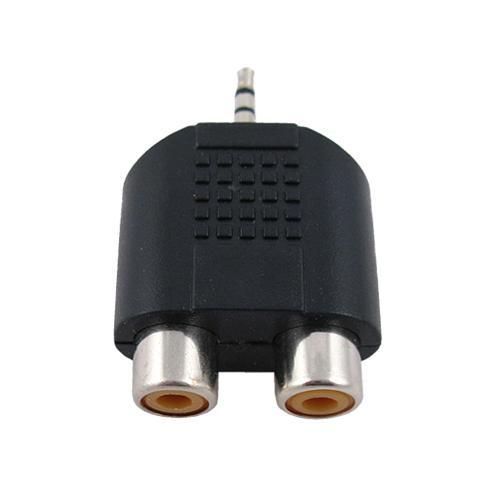 New 3.5 mm stereo Jack to 2 RCA Cinch Socket Audio Adapter #19