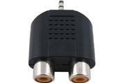 New 3.5 mm stereo Jack to 2 RCA Cinch Socket Audio Adapter #19
