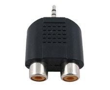 New 3.5 mm stereo Jack to 2 RCA Cinch Socket Audio Adapter #19
