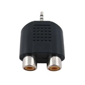 New 3.5 mm stereo Jack to 2 RCA Cinch Socket Audio Adapter #19