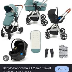 Sea Green Panorama XTI buggy & car seat