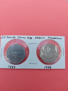 2 x 50p Coins 1988 Both types