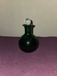 Vintage Green Glass Perfume Bottle