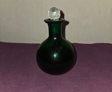 Vintage Green Glass Perfume Bottle