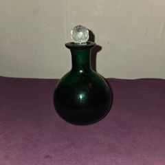 Vintage Green Glass Perfume Bottle