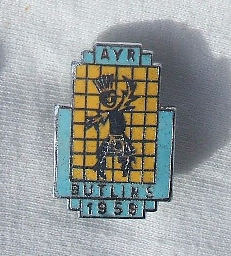 Butlins Ayr 1959 - camper's enamel badge made by Jewellery Metal Company of Dublin (excellent condition)