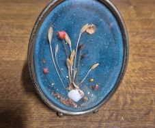 Vinrage Dried Flowers in Oval Glass Frame