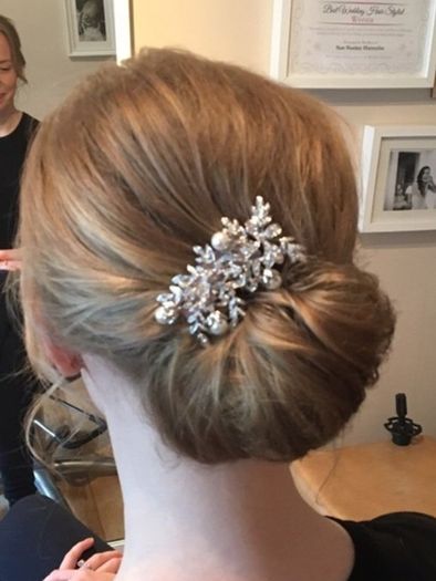Pearl & crystal hair comb