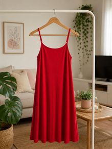 Red asos size 12 cami style T-shirt dress