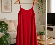 Red asos size 12 cami style T-shirt dress
