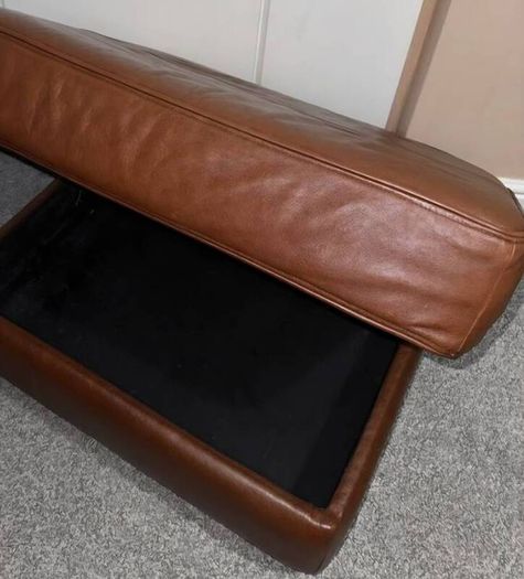 Leather Ottoman with storage