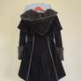 Punk Rave Black Velvet Gothic Hooded Cape Coat Faux Fur - Size M (Excellent Condition) Image 3