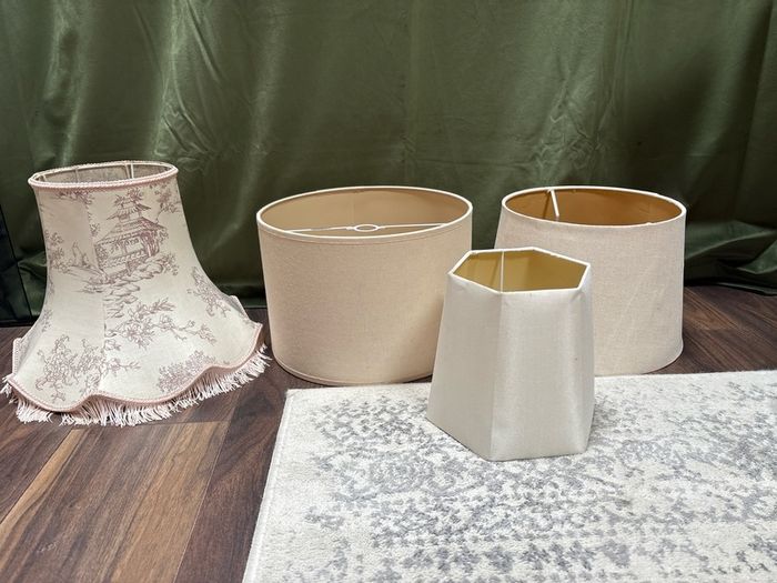 Vintage & Neutral Table Lampshades Collection 4 Piece Bundle